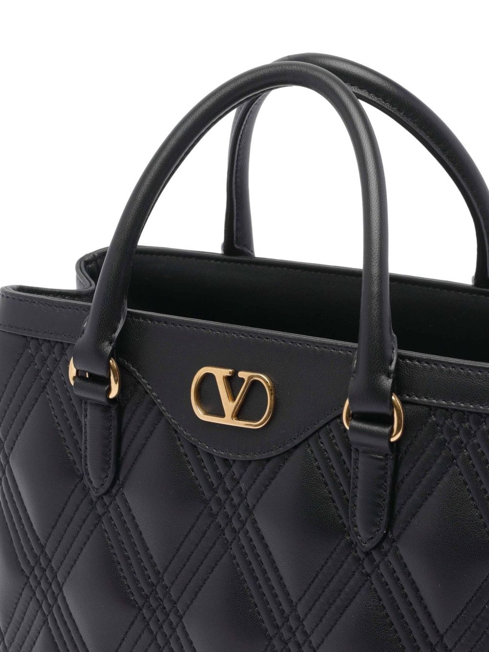 VLogo quilted leather handbag - 4
