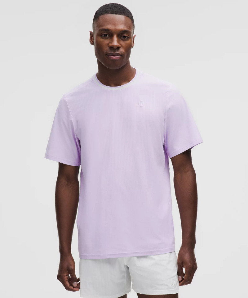 UV-Protective Striped Mesh Tennis T-Shirt 1
