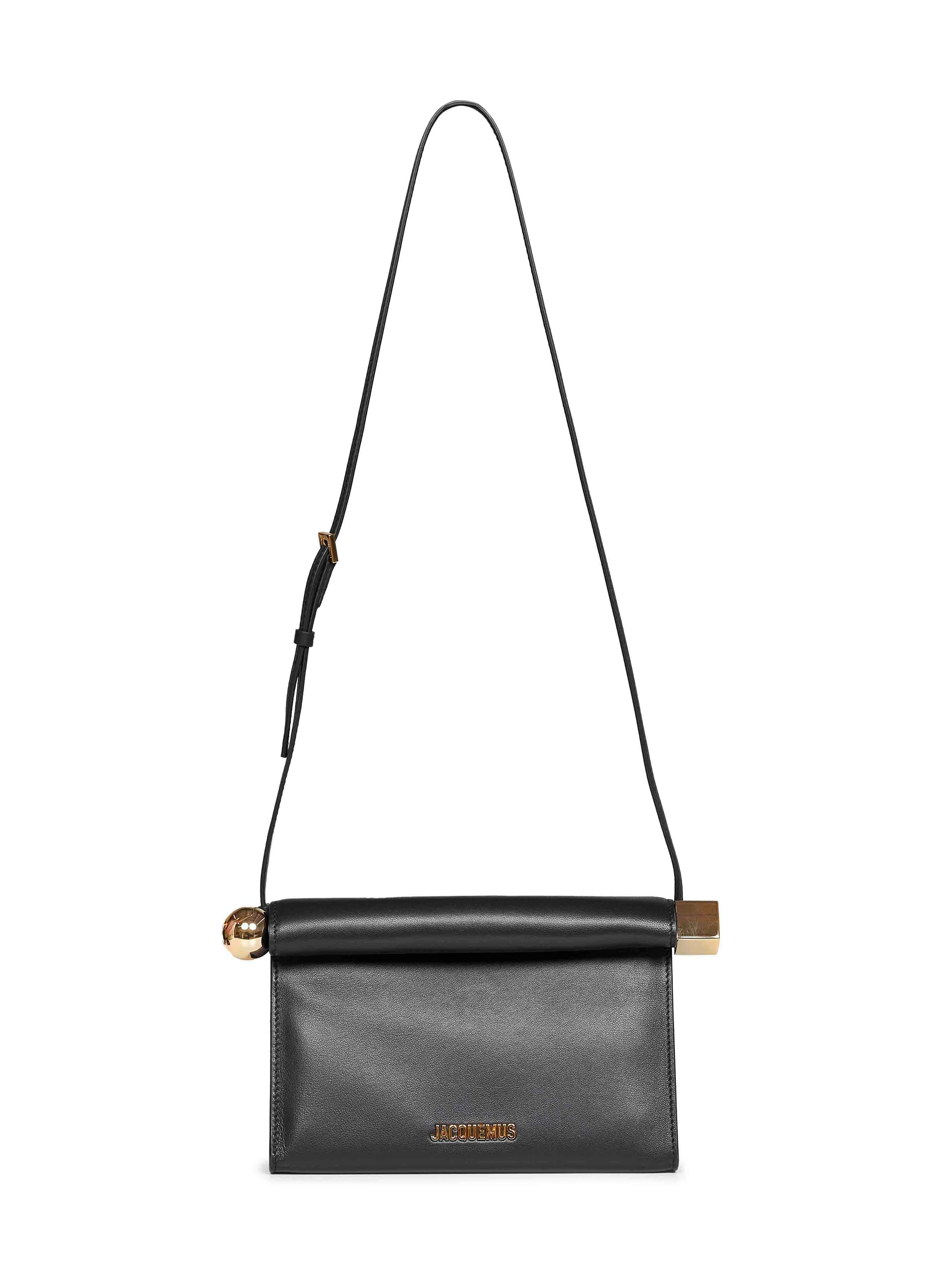 Black Rond Carré clutch with shoulder strap - 1