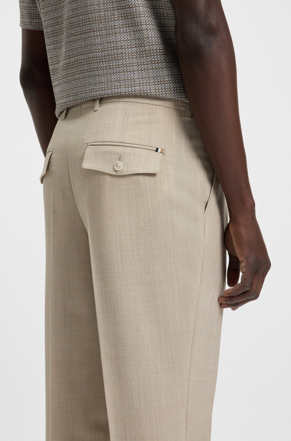 REGULAR-FIT PANTS IN MICRO-PATTERNED WOOL - 5