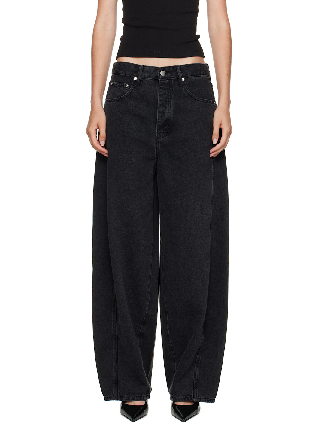 Black Outland Denim Edition Mid Rise Balloon Jeans - 1