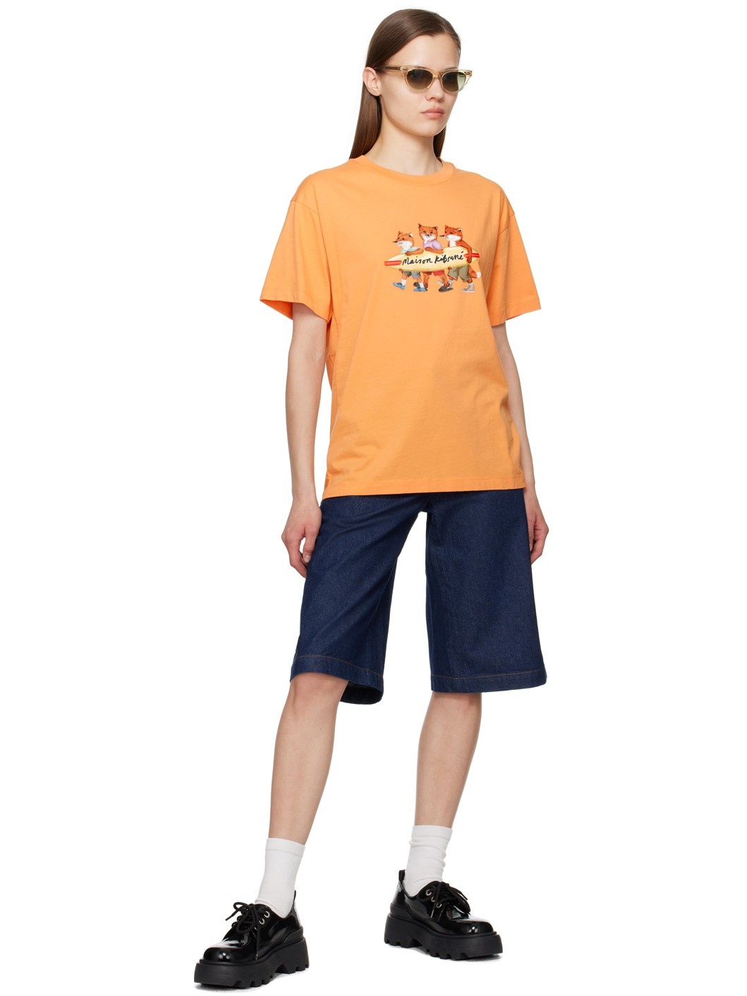 Orange Surfing Foxes T-Shirt - 4