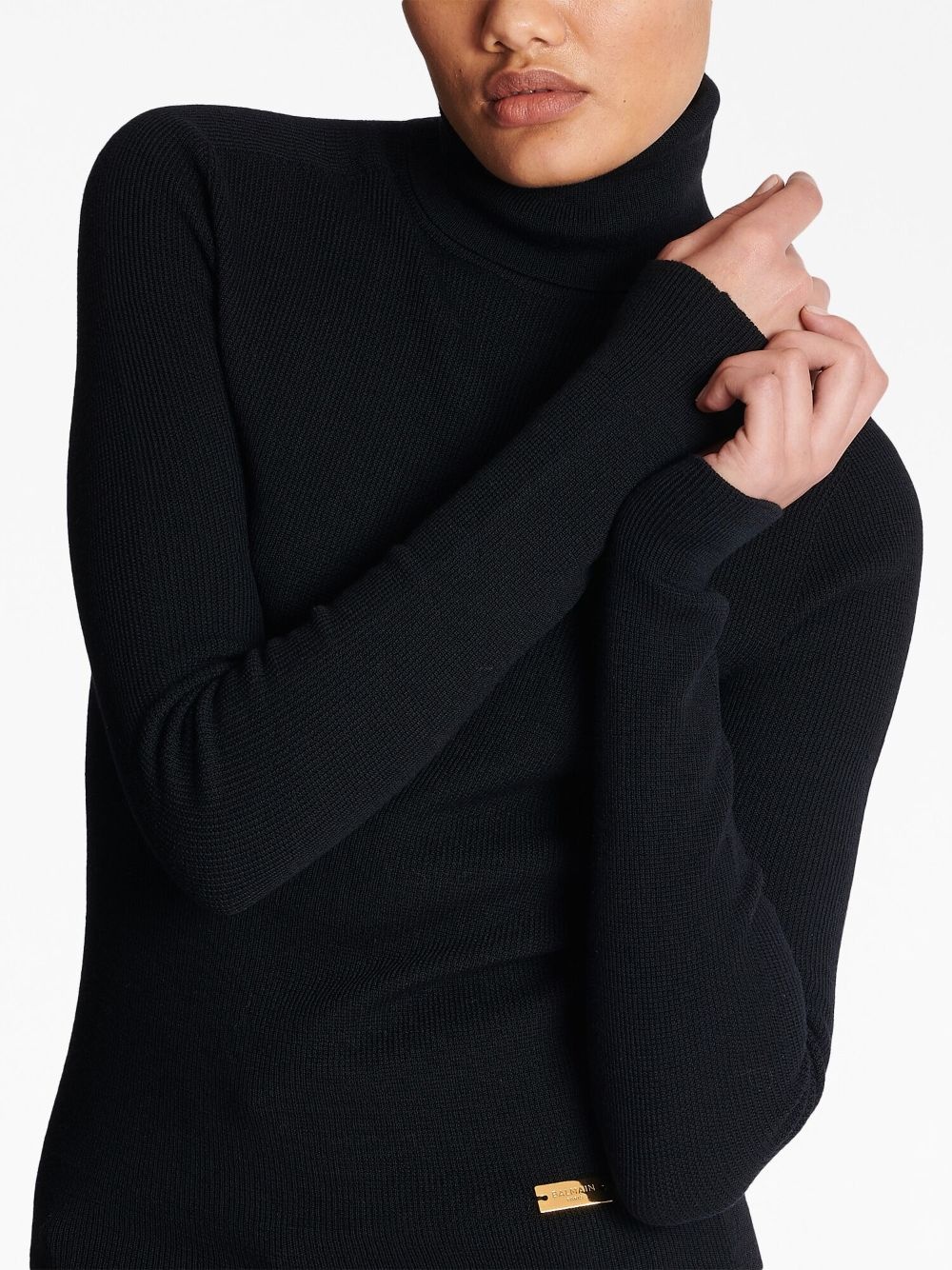logo-plaque wool jumper - 6