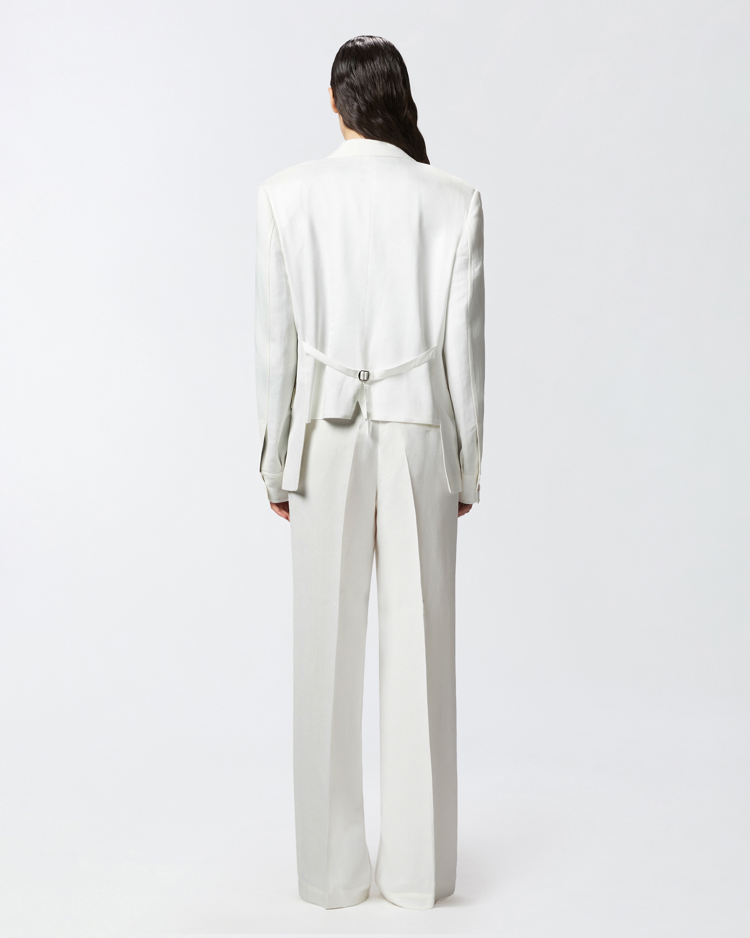 SINGLE-BREASTED BLAZER WITH BACK STRAP - 4