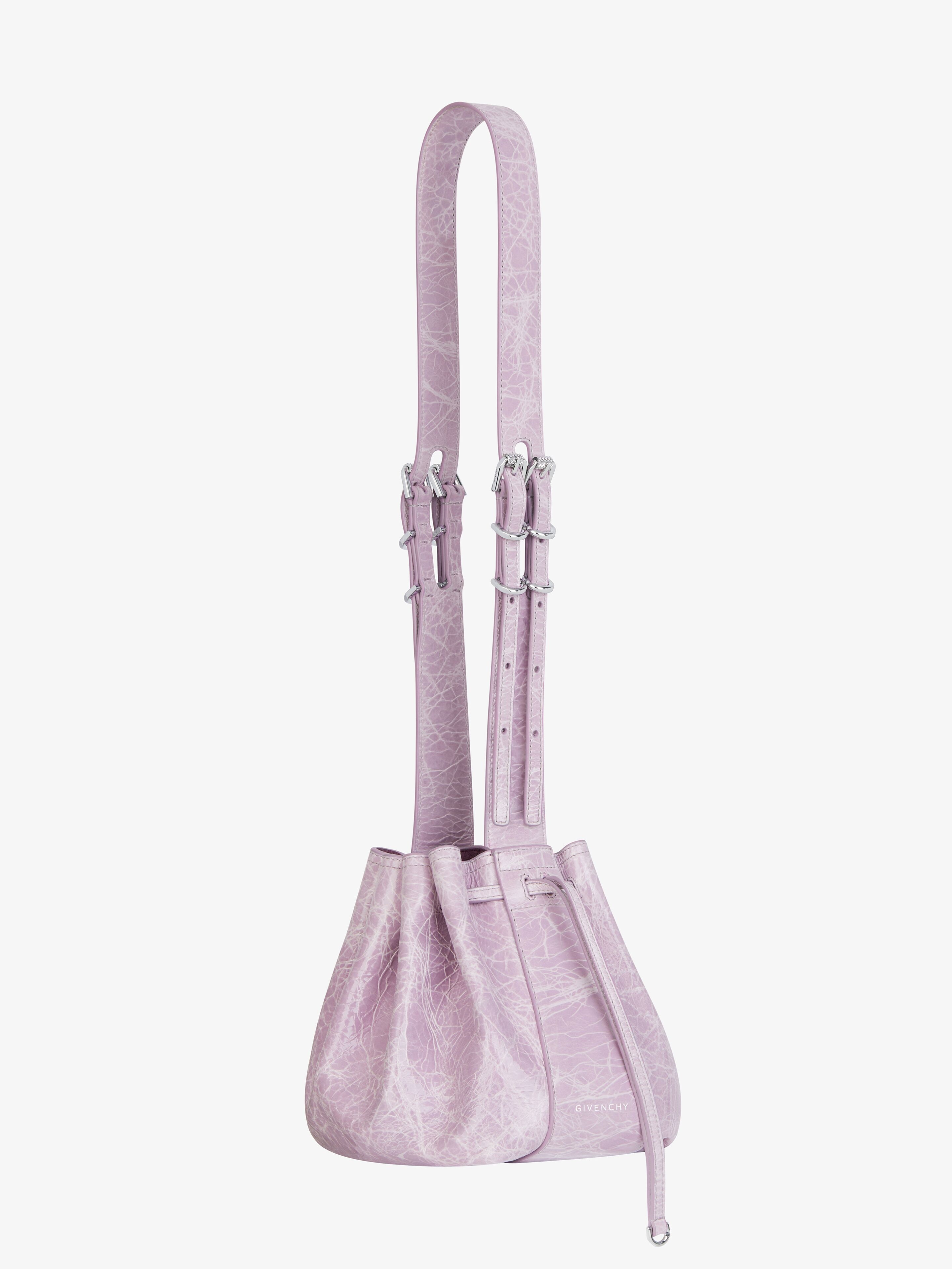 SMALL PUMPKIN BAG IN CRACKLED PATENT LEATHER - 3