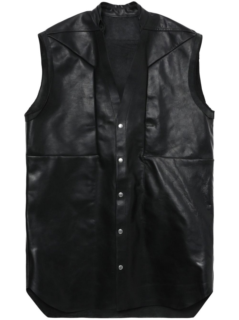 V-neck leather vest 1