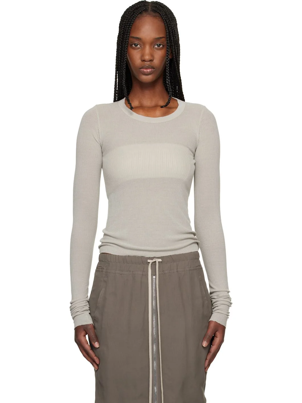 Off-White Temple Cropped Rib LS T-shirt - 1