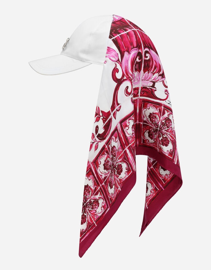 Baseball cap with Majolica-print scarf - 3