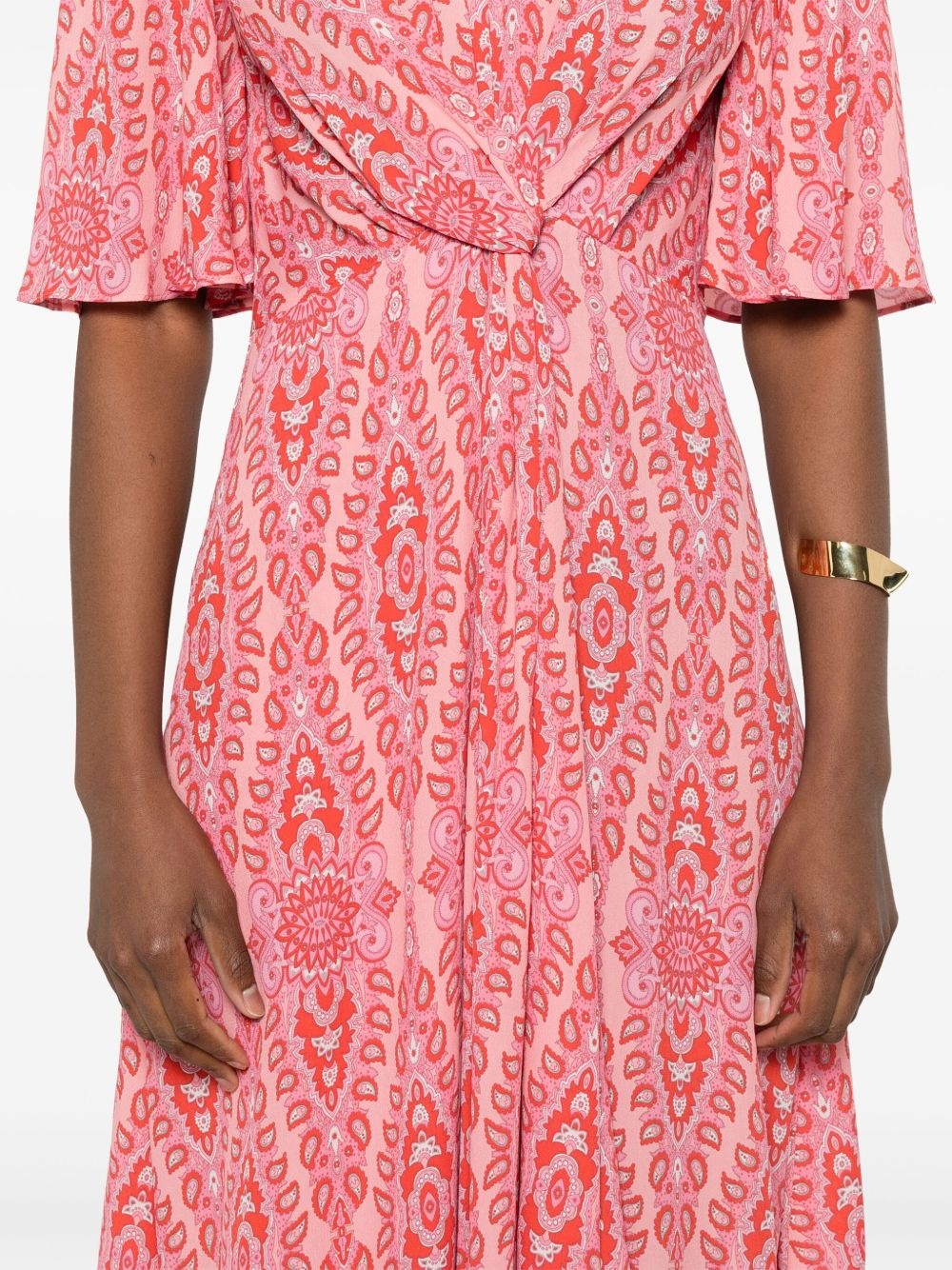 printed flared midi dress - 5