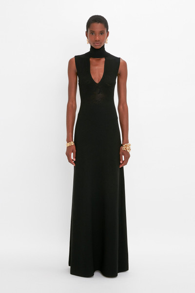 Victoria Beckham Cut Out Front Floor-Length Dress In Black outlook