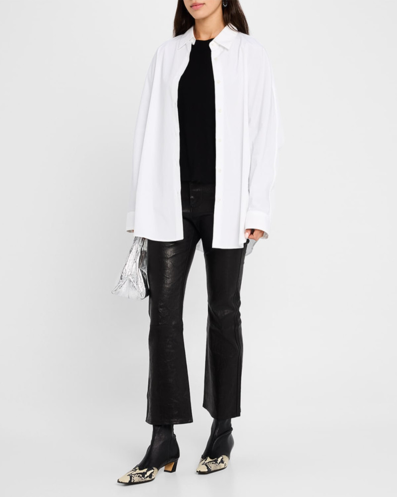 FRAME Le Crop Mini Boot Leather Pants outlook