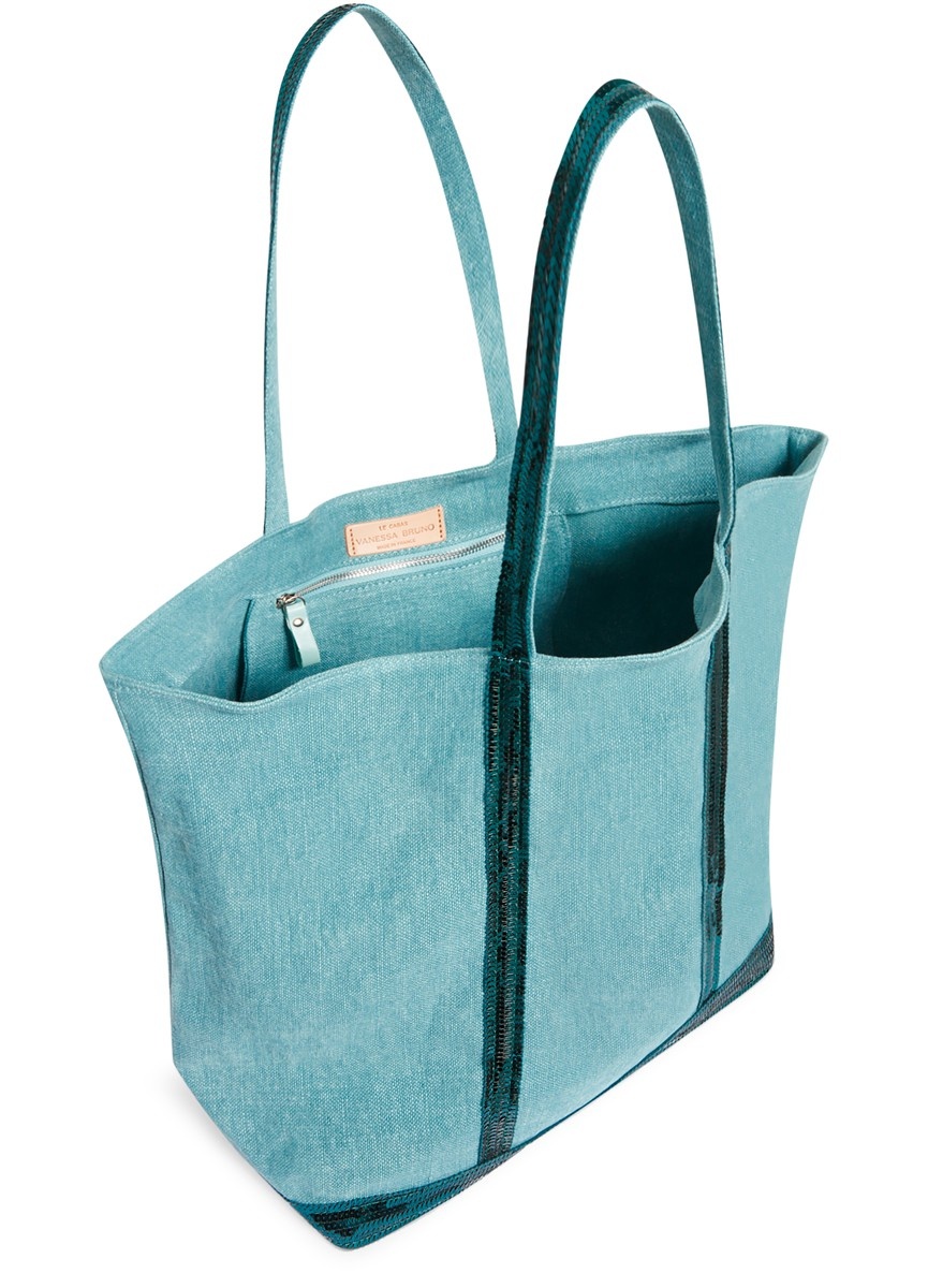 Linen L cabas tote - 3