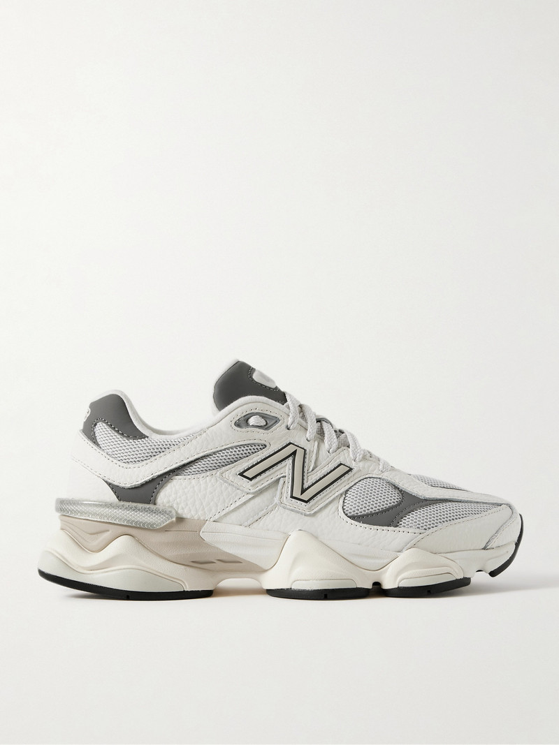 9060 Rubber-trimmed Textured-leather And Mesh Sneakers 1