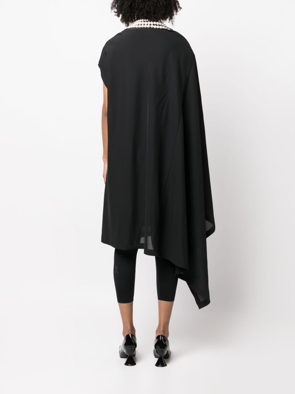 asymmetric pearl-detail minidress - 4