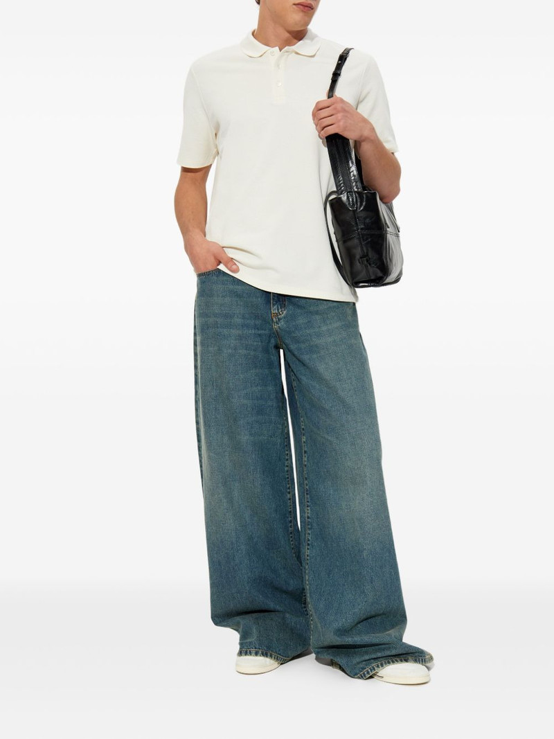 Balmain emblem buttoned polo shirt outlook