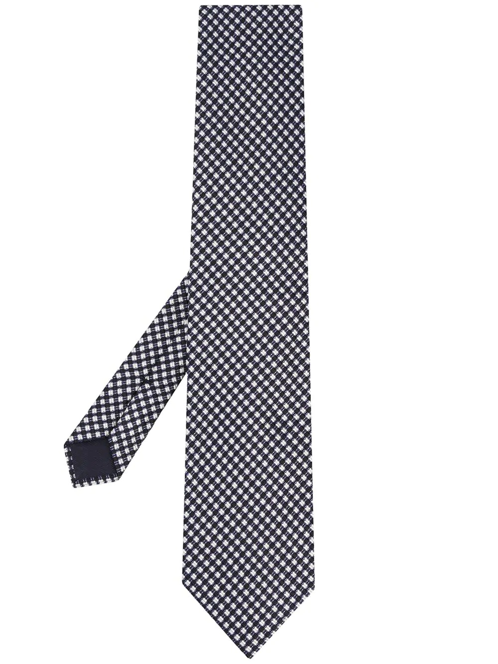 textured check patterned tie - 1