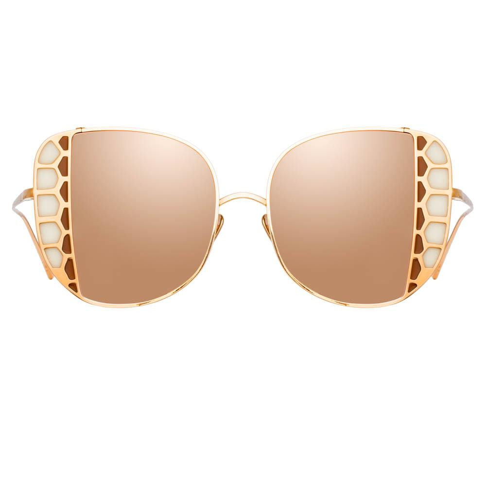 AMELIA OVERSIZED SUNGLASSES IN ROSE GOLD - 1