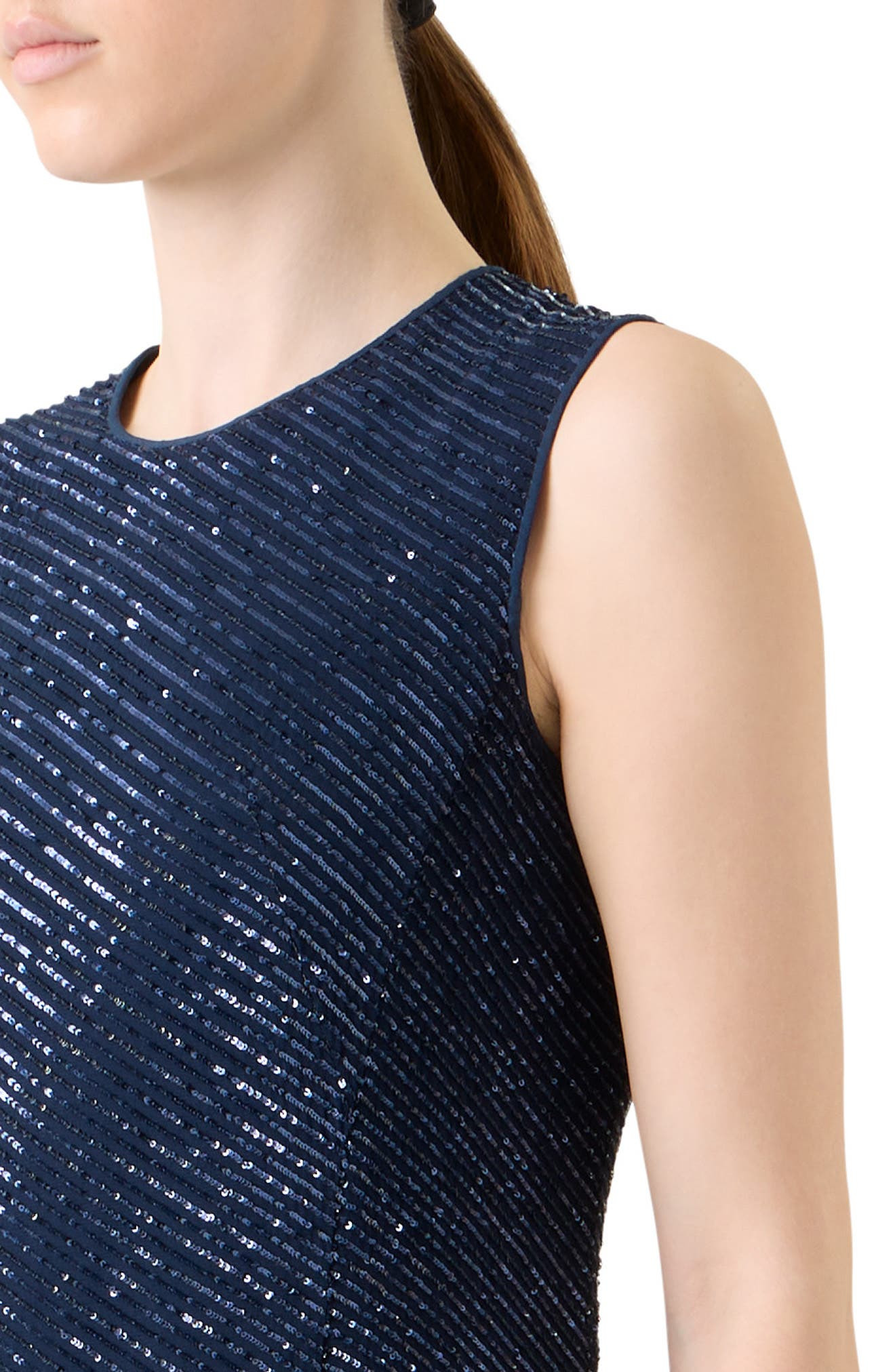 Akris Bias Stripe Sequin Gown in Denim Blue at Nordstrom - 4