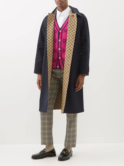 GUCCI GG-jacquard lined-canvas coat outlook