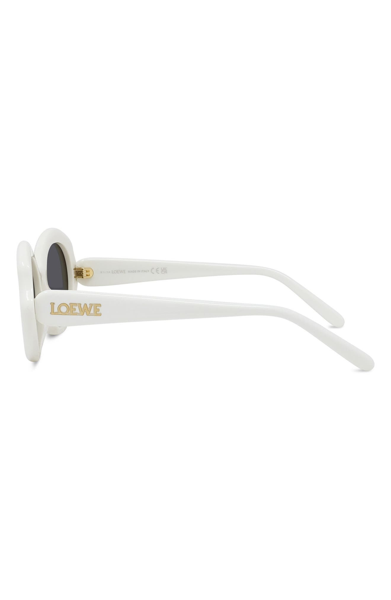 Loewe Thin Mini 54mm Oval Sunglasses in Ivory /Smoke at Nordstrom - 6