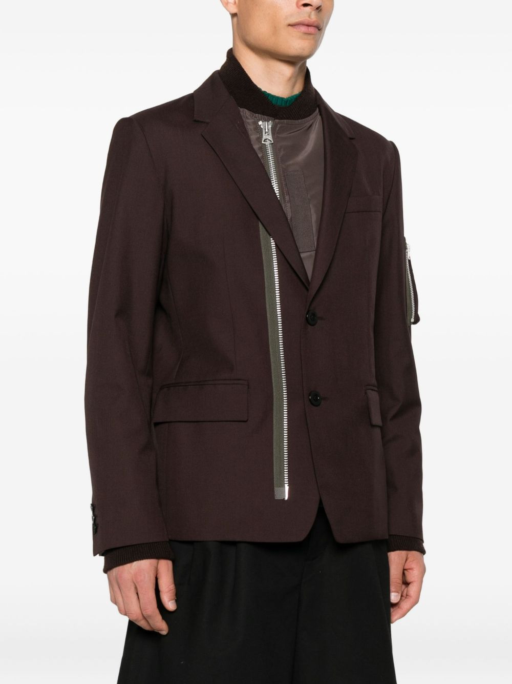zip-detail blazer - 3