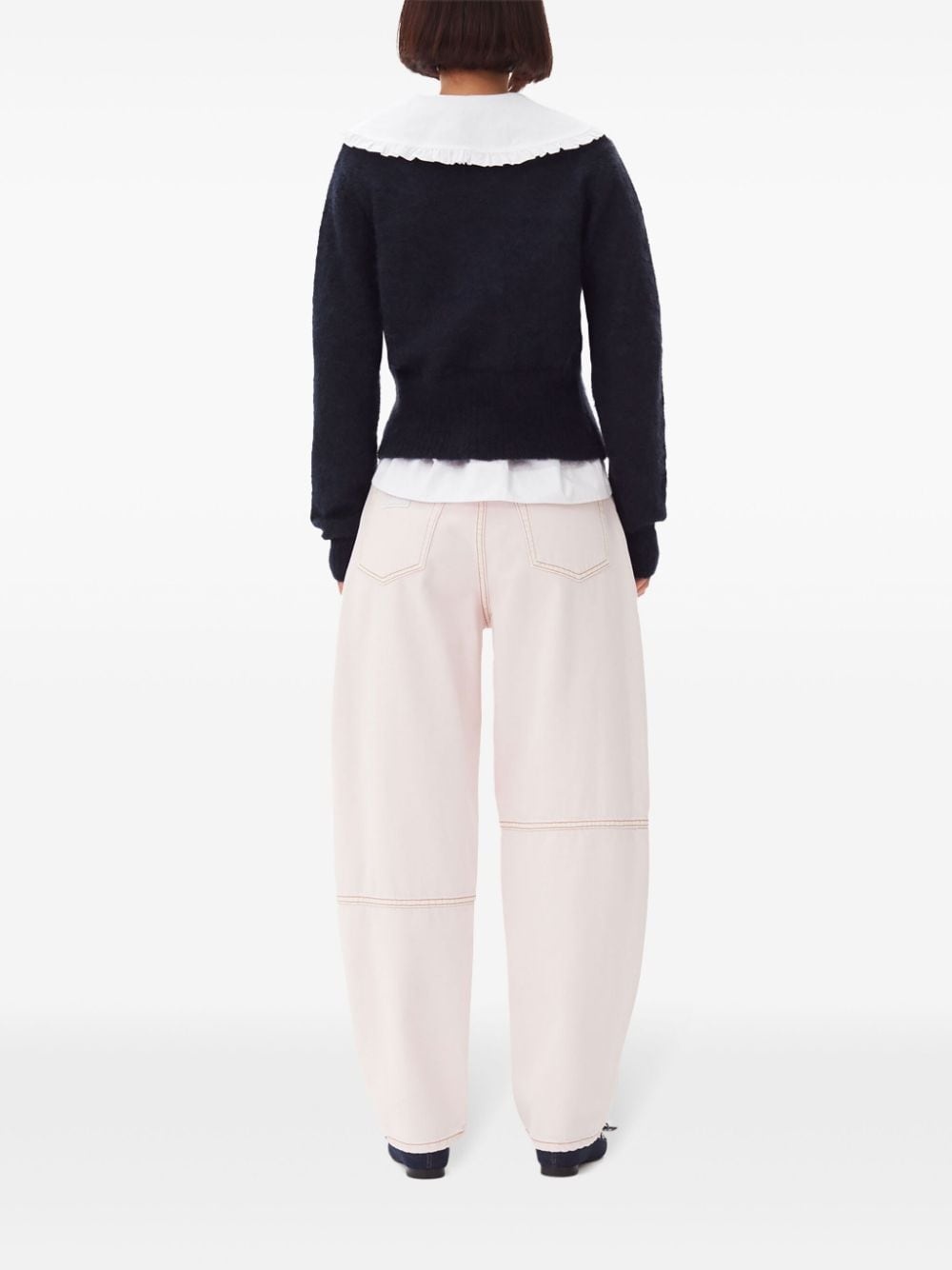 wide-leg denim trousers - 4