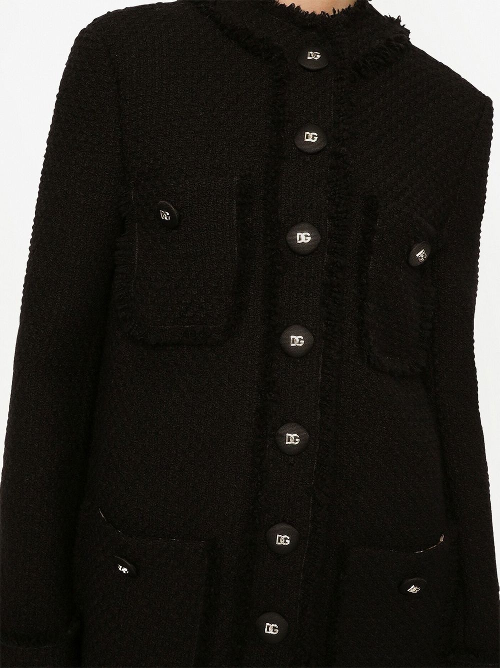 tweed buttoned coat - 4
