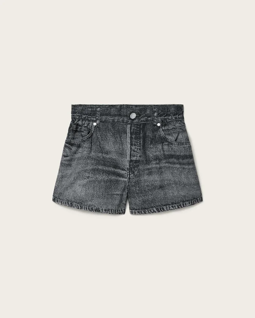 TYLER WIDE LEG ILLUSION OF DENIM SHORTS - 1