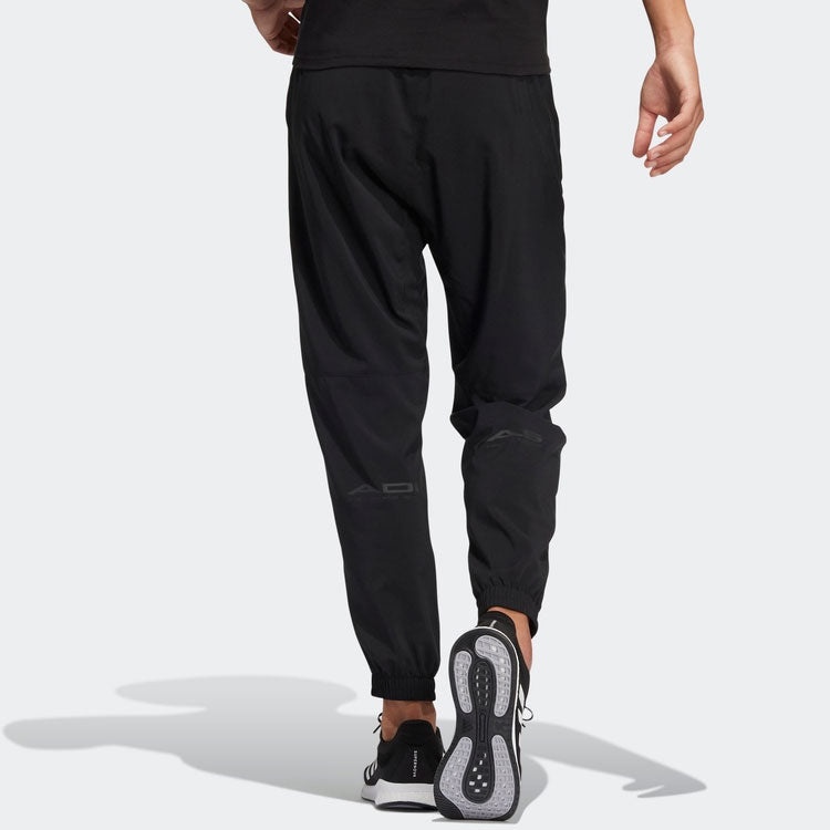 Men's adidas Solid Color Big Pocket Bundle Feet Casual Sports Pants/Trousers/Joggers Black HE9936 - 3