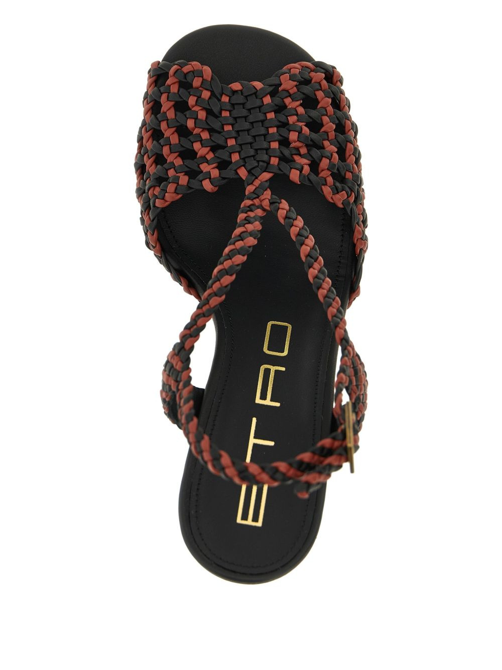 woven two-tone leather sandals - 3