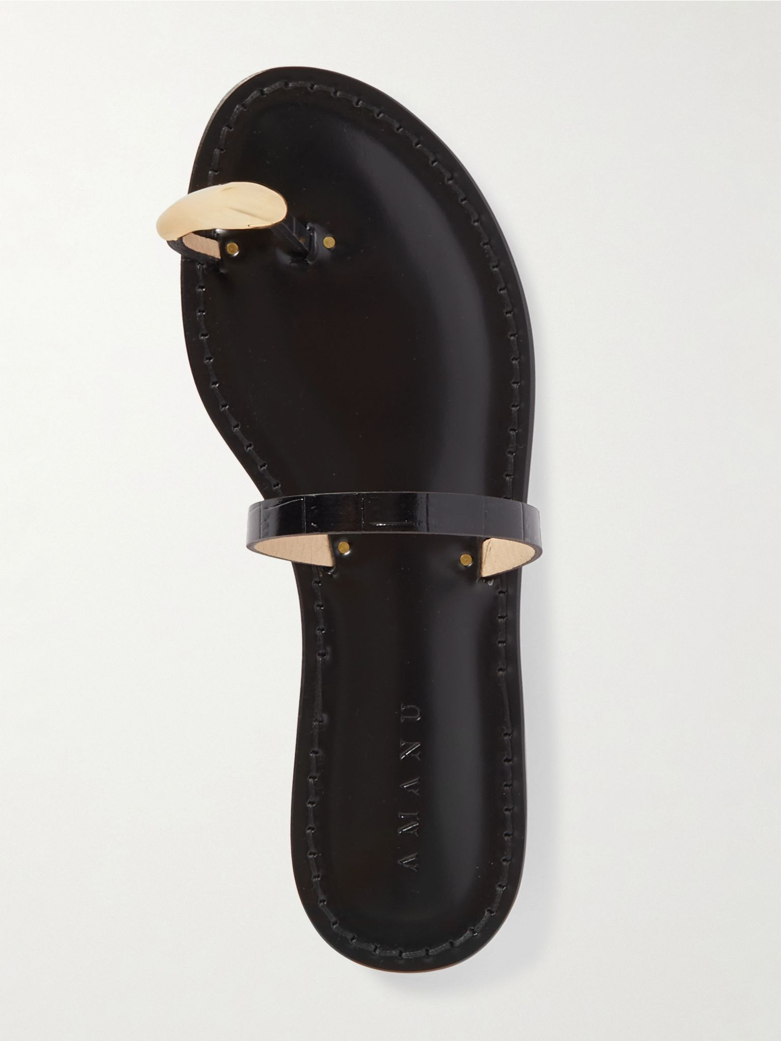 The Kibera embellished croc-effect leather sandals Black - 5