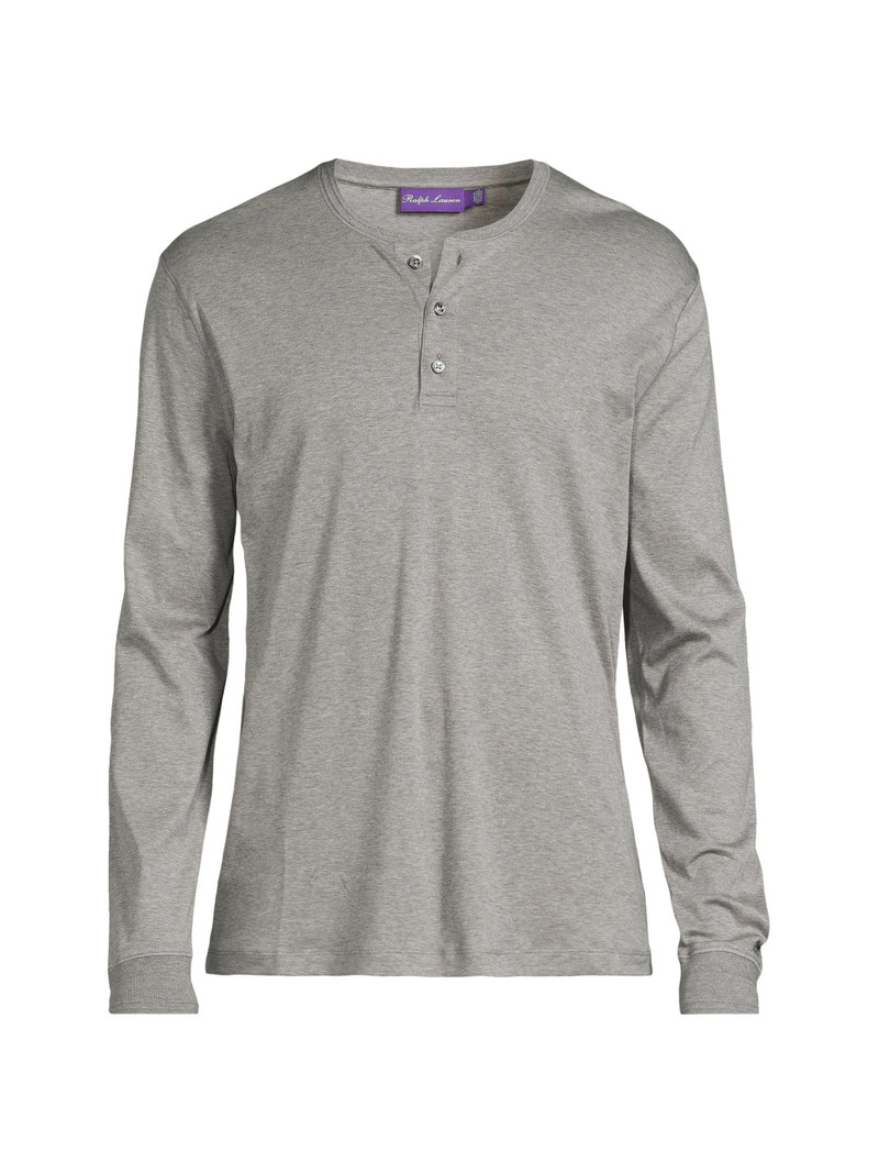 Men's Interlock Henley Shirt - Light Grey Heather 1