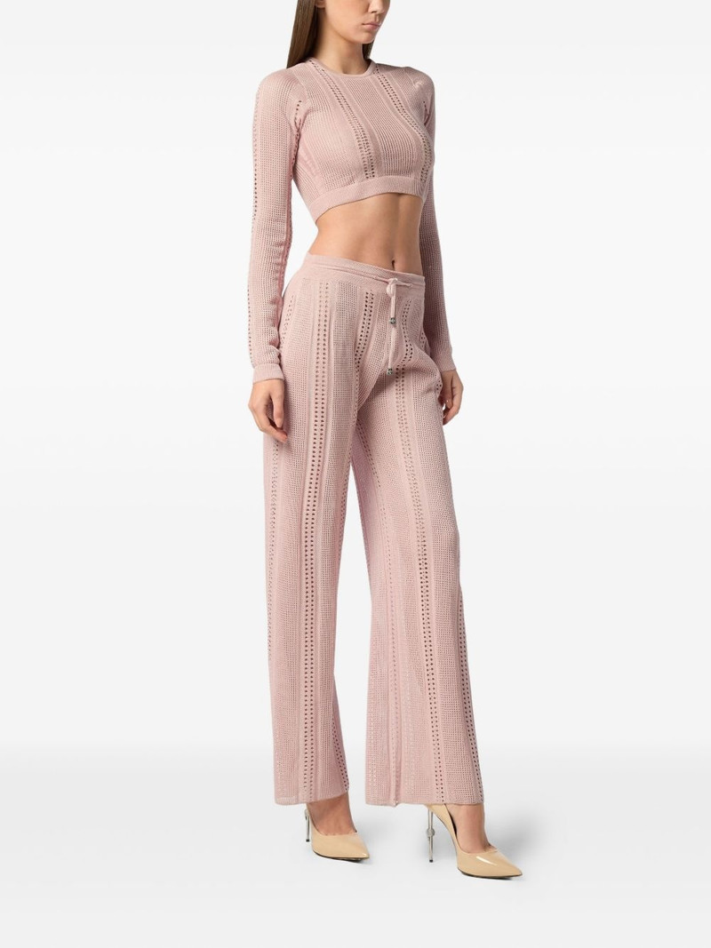 PHILIPP PLEIN knitted flared trousers outlook