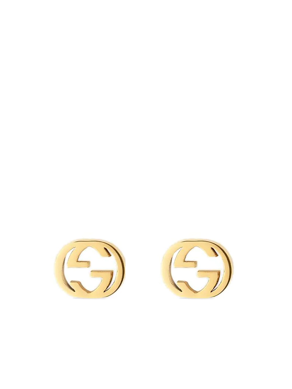 18kt yellow gold Interlocking G stud earrings - 1