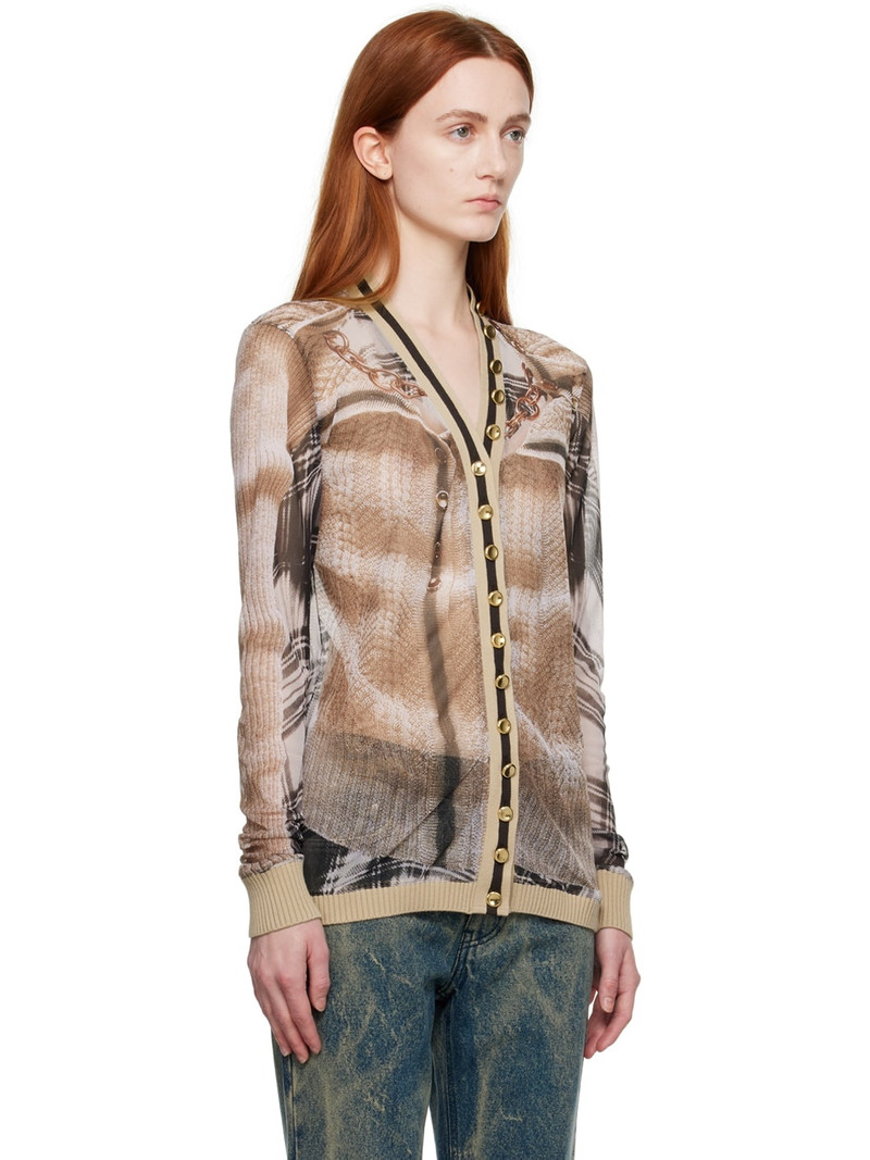 Y/Project Beige Jean Paul Gaultier Edition Trompe L'Oeil Cardigan outlook