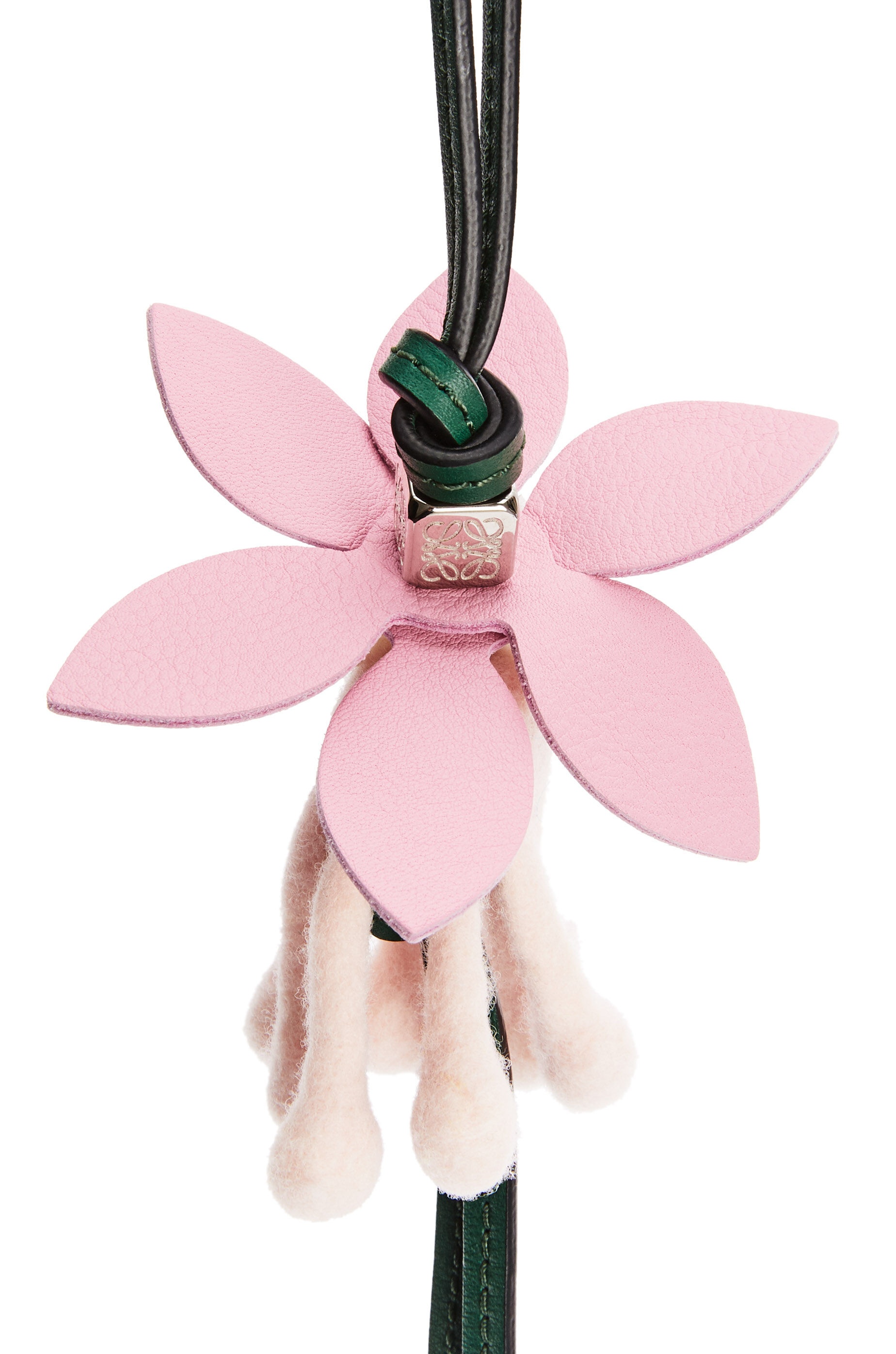 Flower charm in felt and calfskin - 3