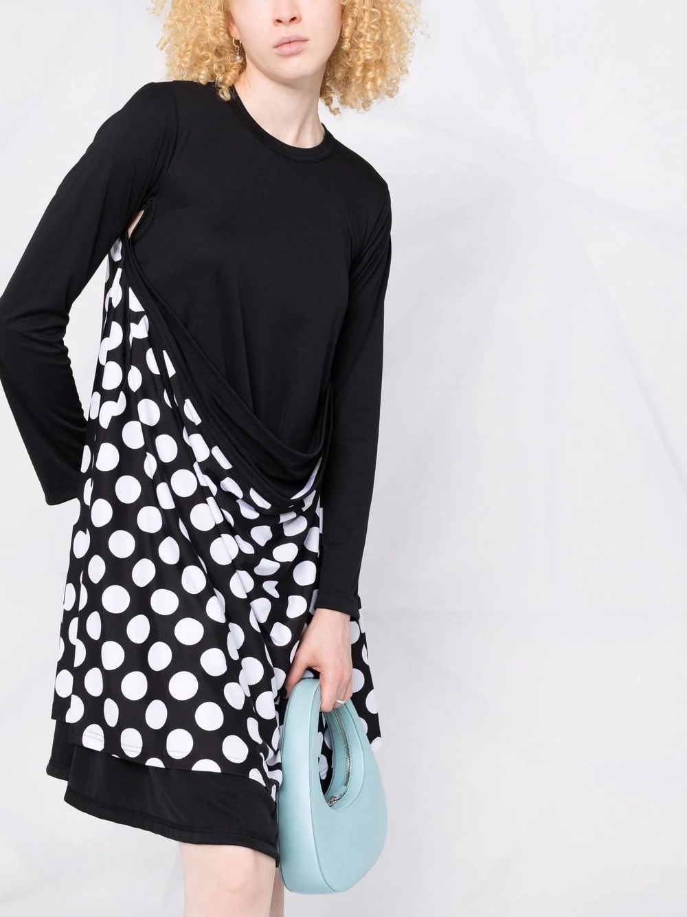 polka-dot draped dress - 5