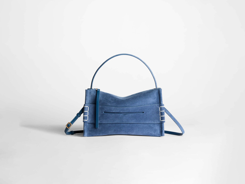 LOAFER BAG IN MID BLUE SUEDE 5