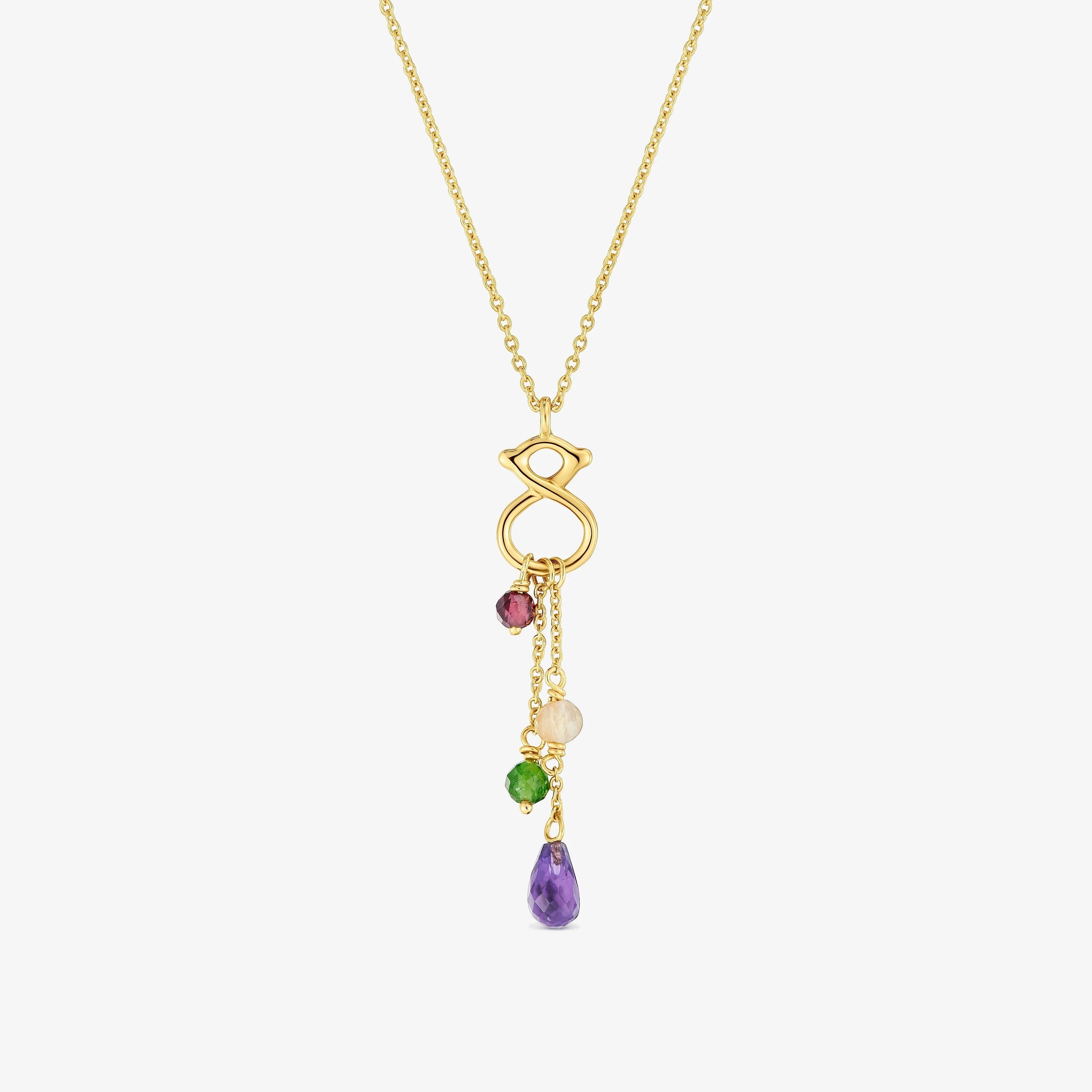 9kt gold Necklace with gemstones and 10 mm bear motif TOUS Infinity - 1