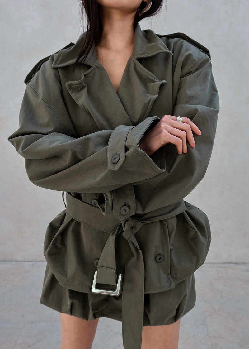 Hedley Wired Short Trench - Olive 4