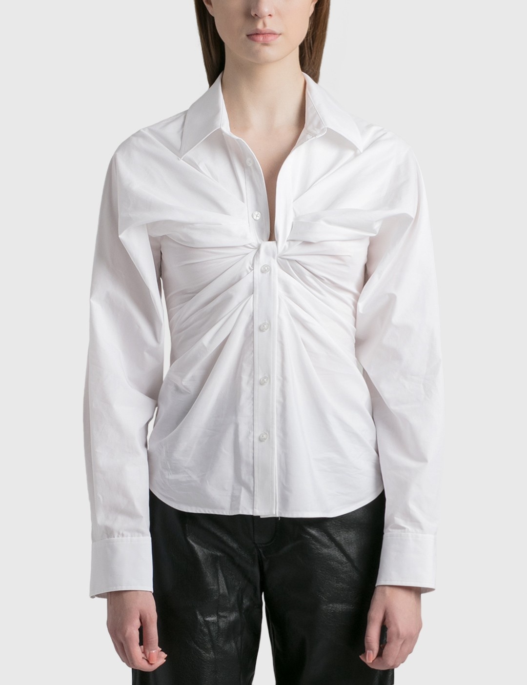 OPEN TWISTED FRONT PLACKET SHIRT - 1
