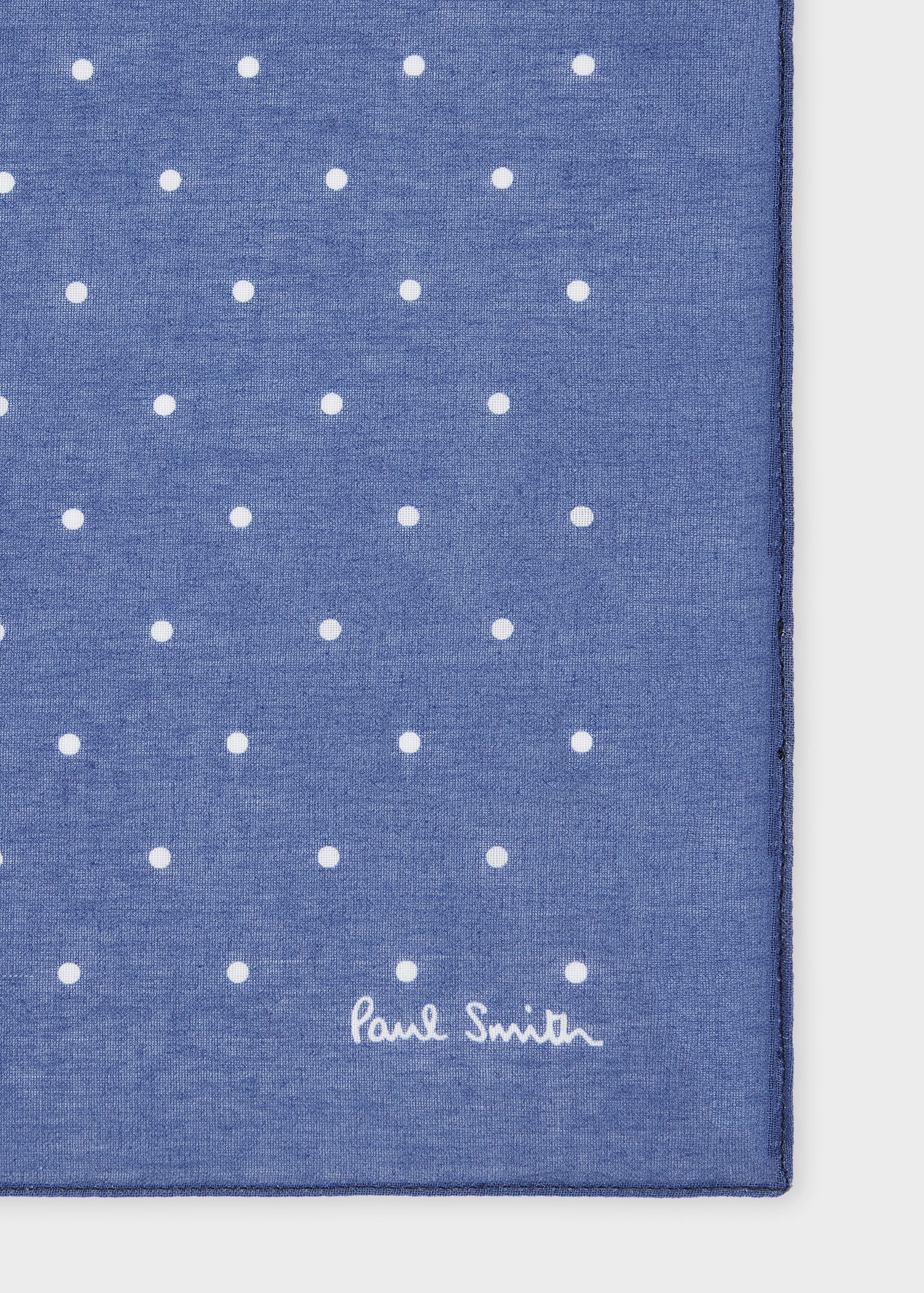 Blue Polka Dot Cotton Pocket Square - 3