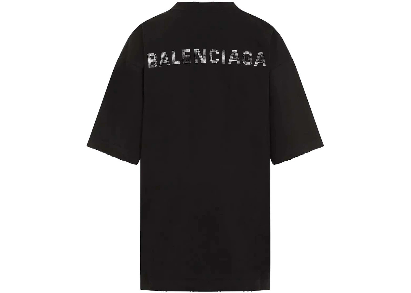 Balenciaga Crystal Logo T-Shirt Faded Black - 2