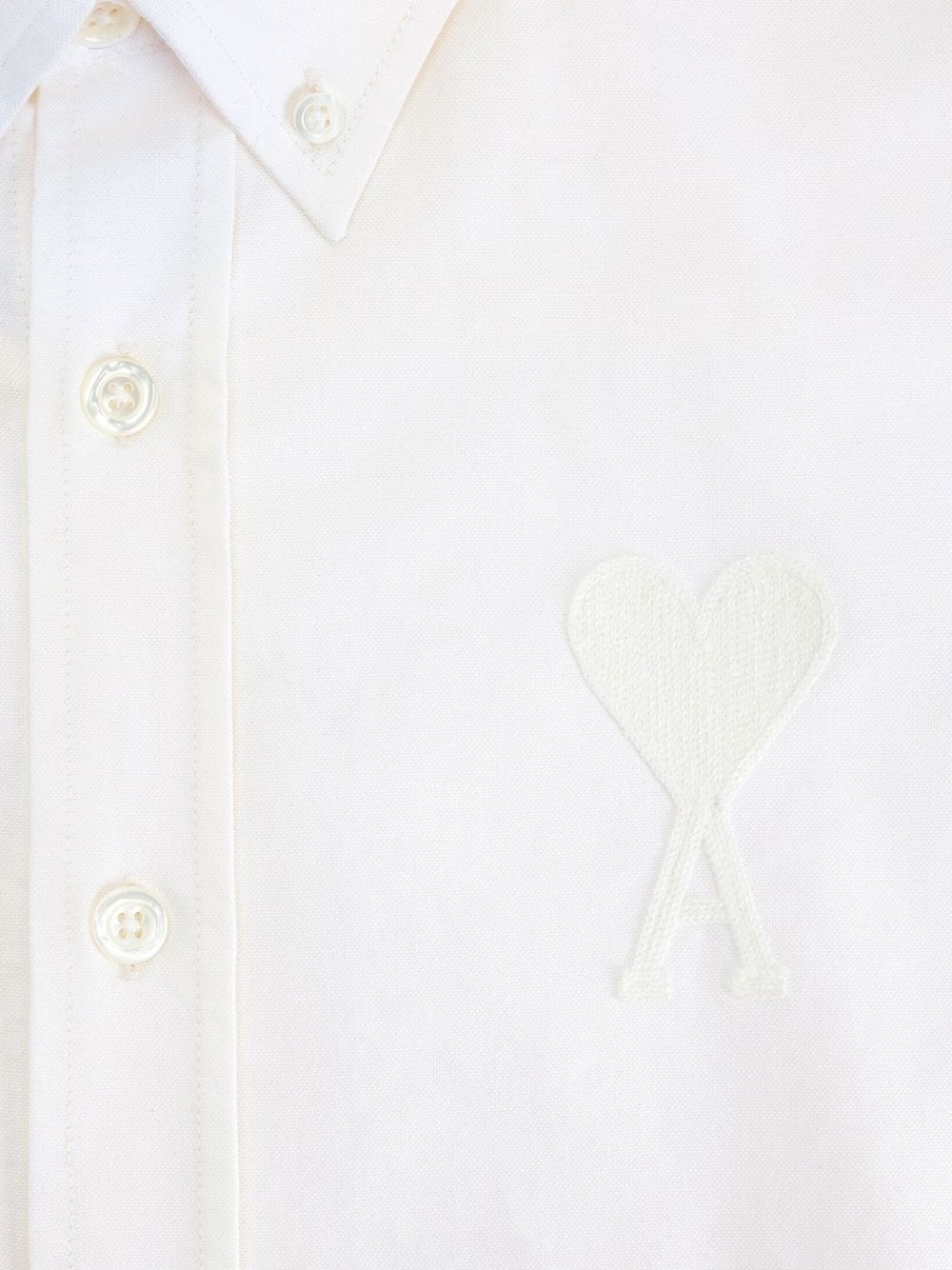 embroidered-logo button-down shirt - 6