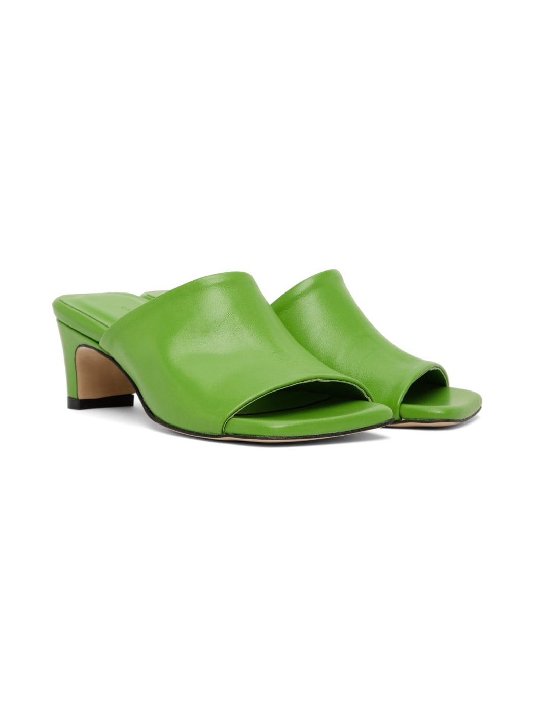 Green Slide Heeled Sandals - 4