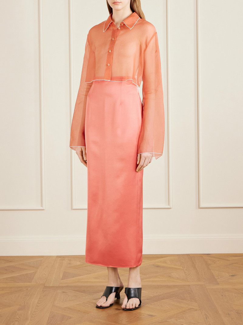 KHAITE Winton Satin Midi Skirt outlook