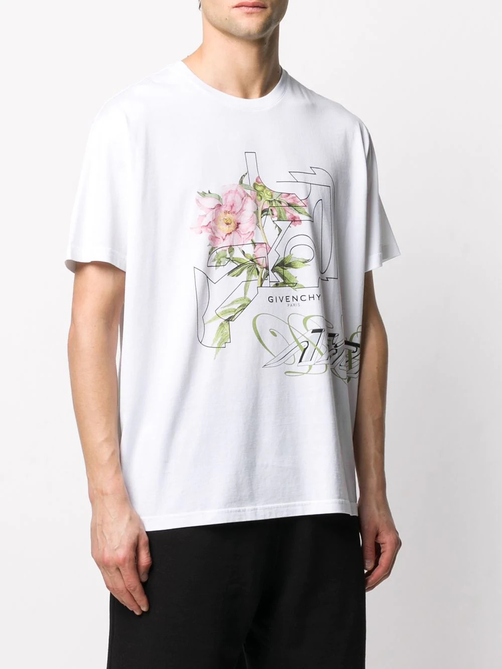 peony printed T-shirt - 3