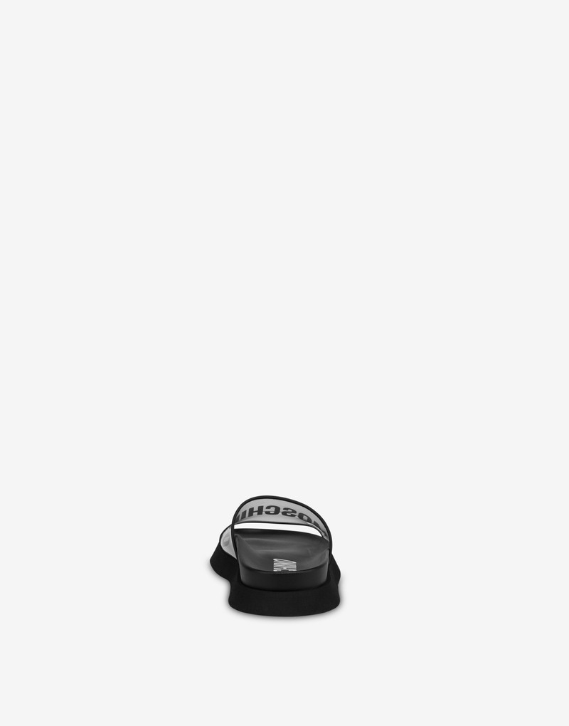 Moschino LOGO PRINT PVC POOL SLIDERS outlook