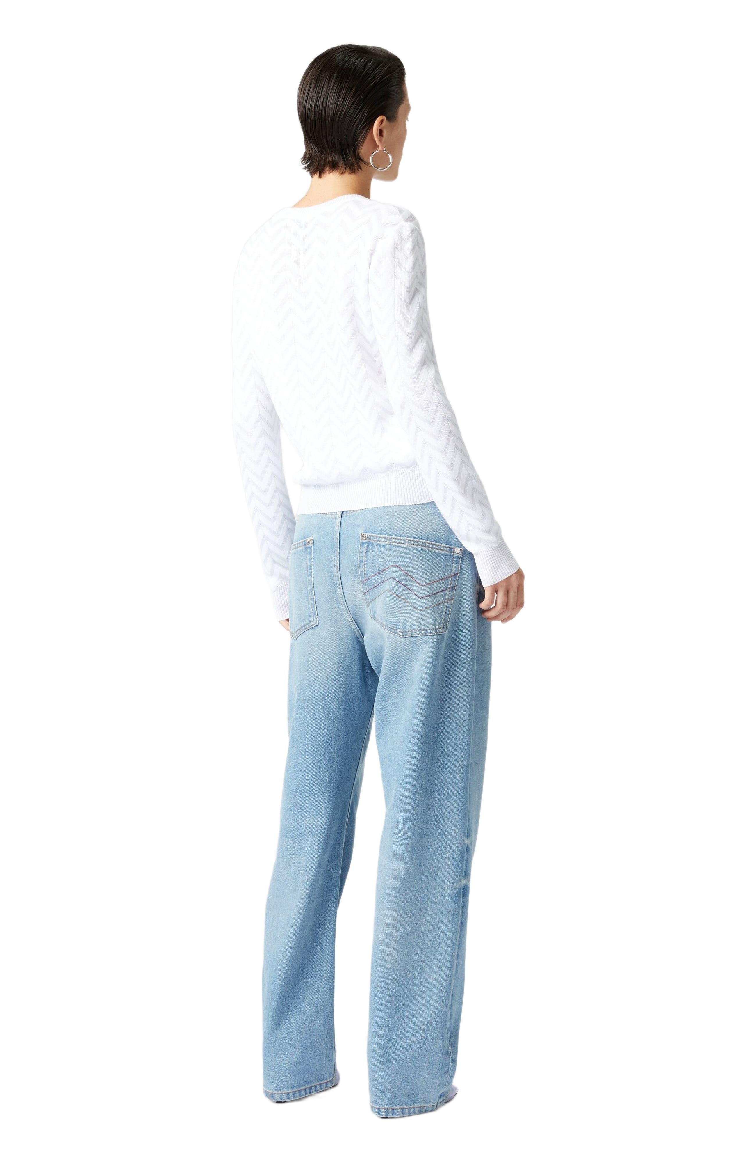 Missoni Tone-on-tone Chevron Crewneck Sweater in White at Nordstrom - 7