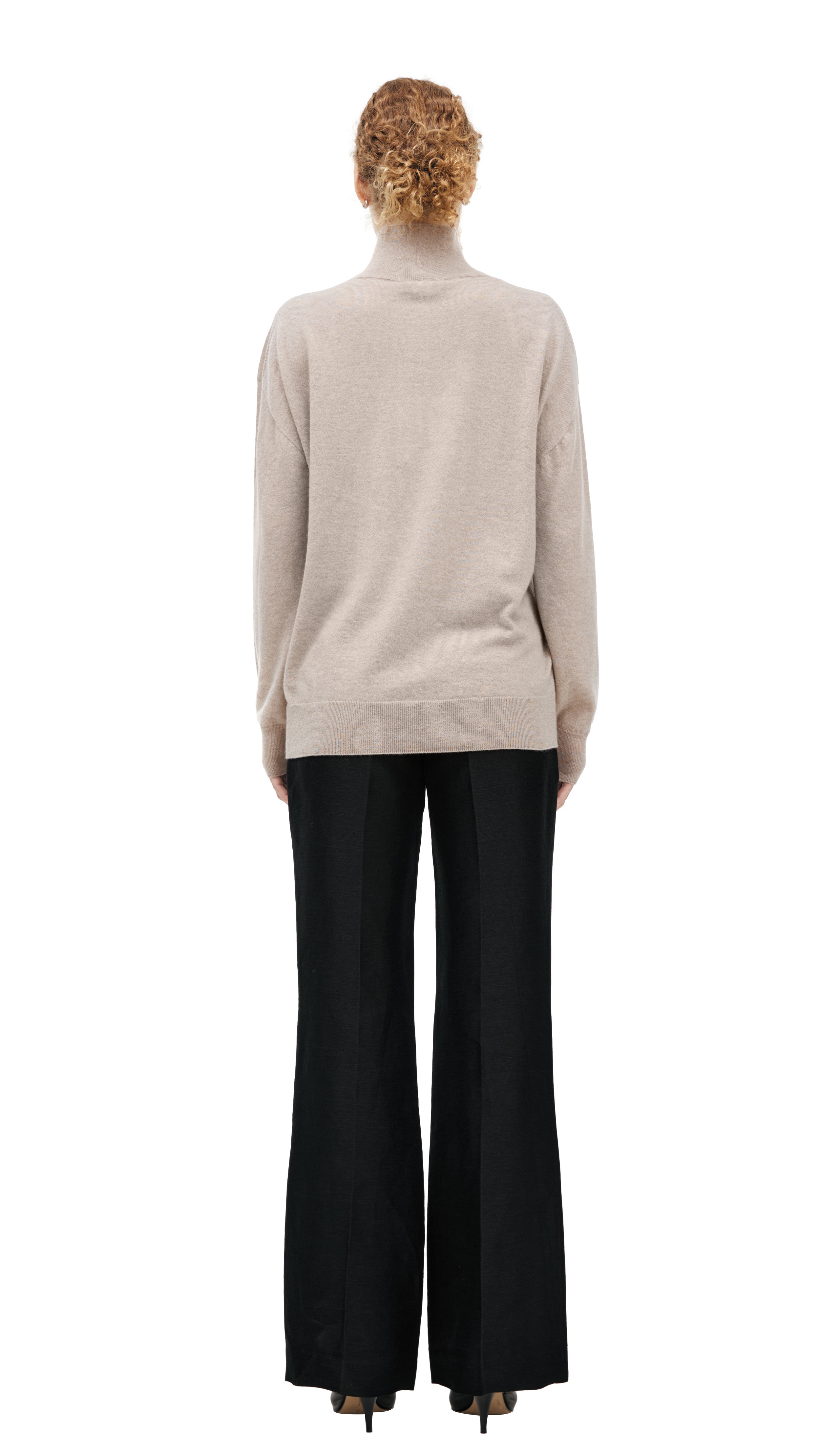 BEIGE CASHMERE SWEATER - 3
